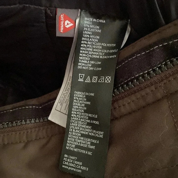 Prana Mens sz S jacket brown hooded and quilted thick warm jacket adjustable - Picture 5 of 9